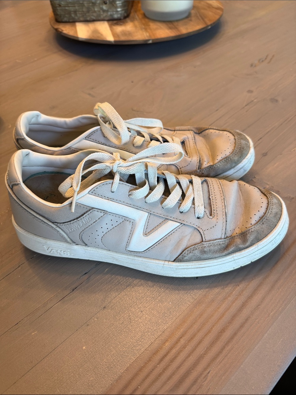 Vans Low-Top Sneakers in Light Gray and White